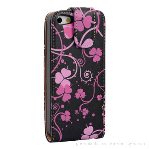 PU leather cases for iPhone 5, newest flip case with special printed pattern, OEM/ODM Welcomed